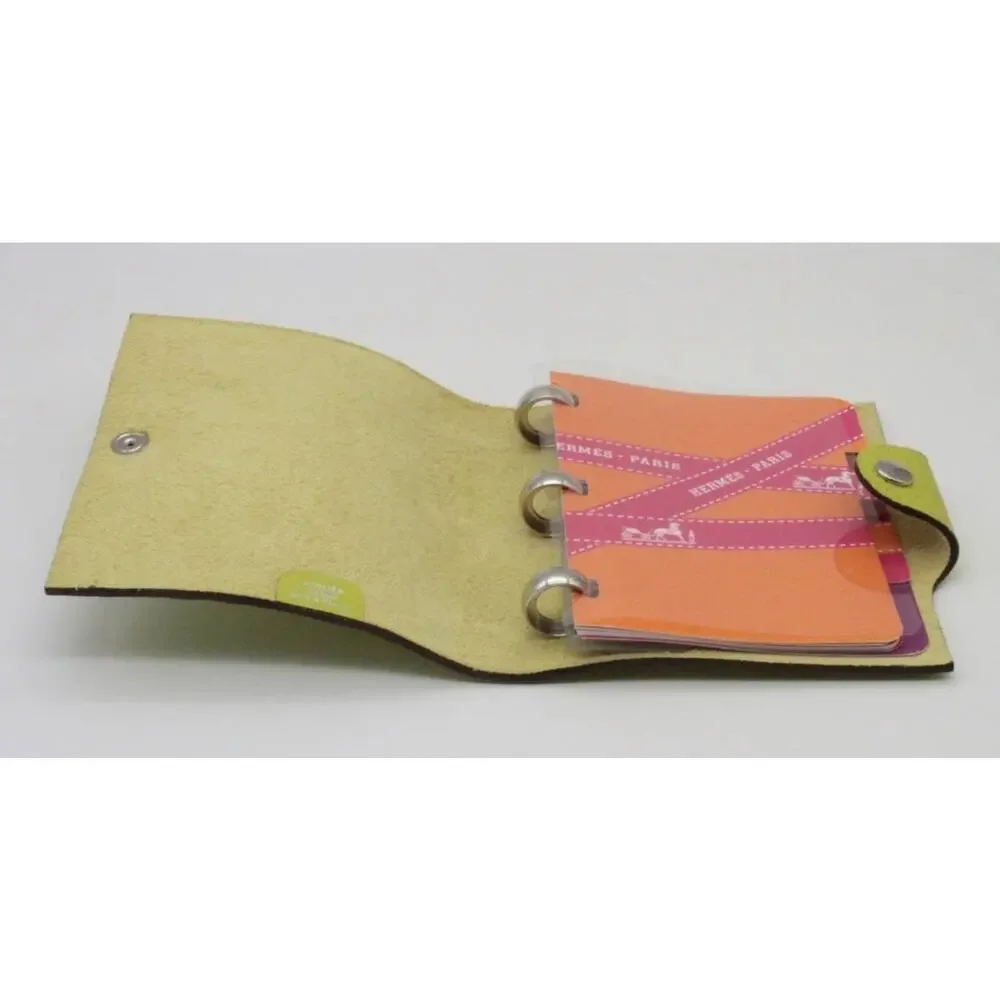 HERMES Ulysse Mini Notebook Cover Bright Yellow Leather Used